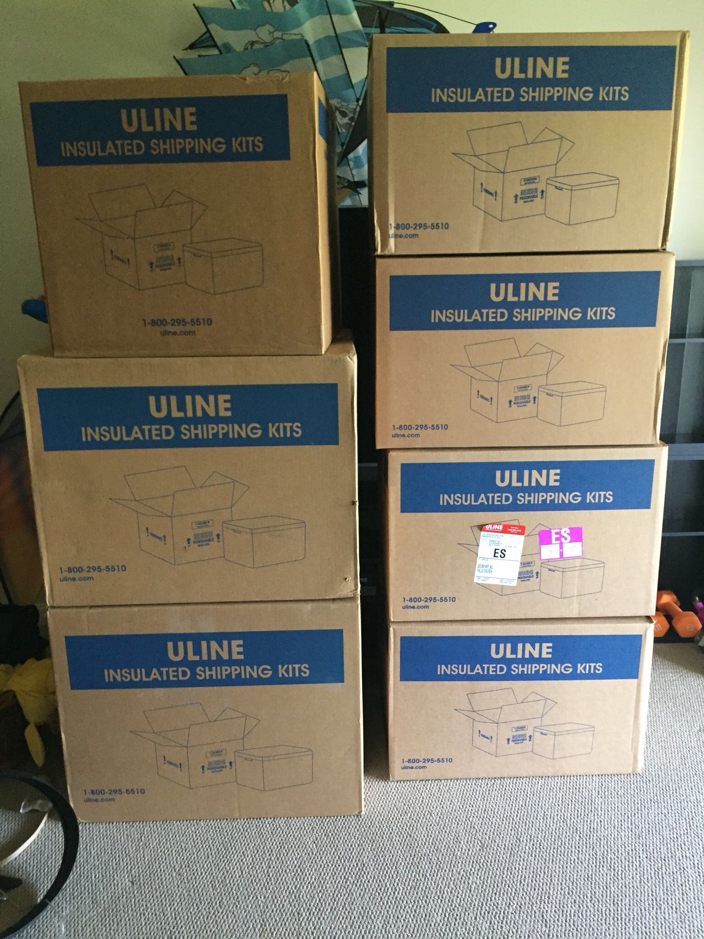 Uline brand insulated foam shipping kits 7 total