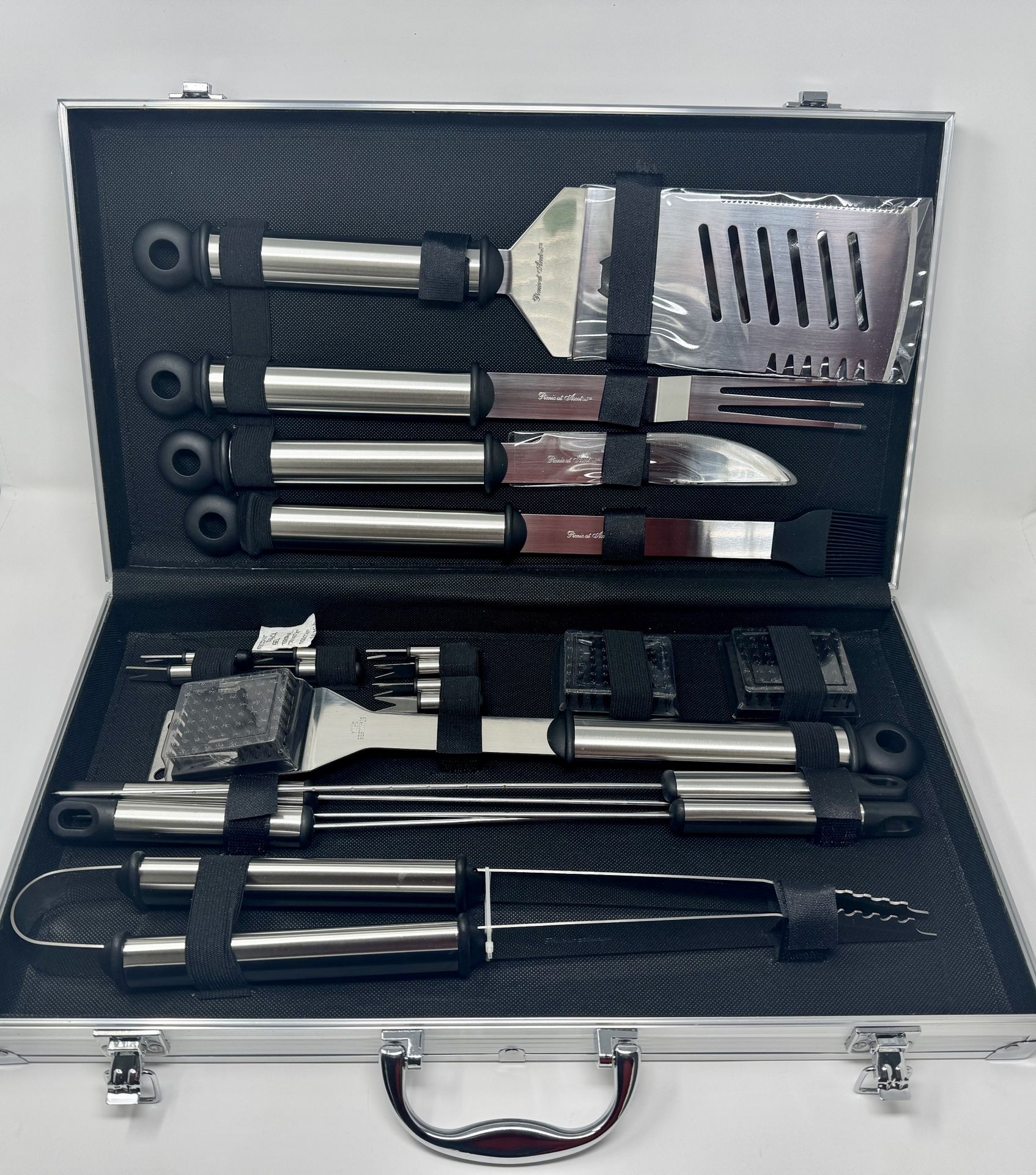Picnic at Ascot 20 Piece Stainless Steel BBQ Barbecue Grill Tool Set with Aluminum Case