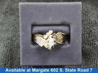 Ring - Engagement Set - Yellow Gold 14k (.585) 6.6 grams Size 11.5