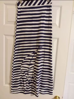 Lilly Pulitzer Navy Striped Maxi Skirt