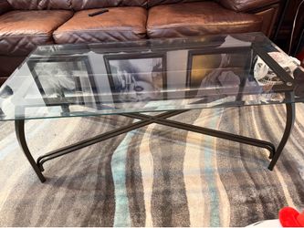 glass coffee table and glass side table