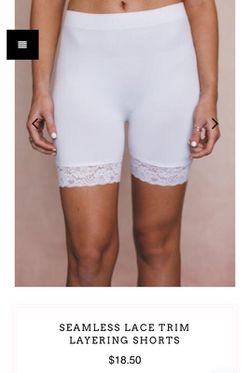 New white lace layering shorts