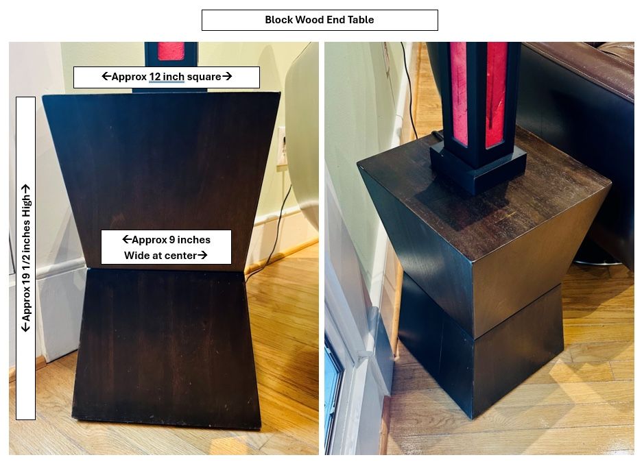 Wood block end table