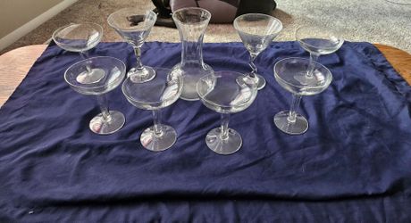 Vintage glasses and vase