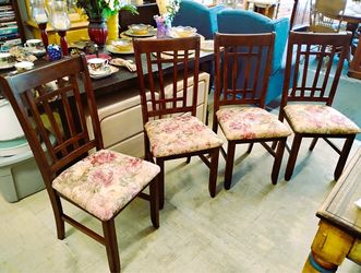 Four Matching Wooden Chairs