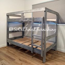 New Twin Bunk Bed Frame - Solid Wood 