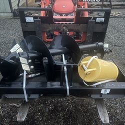 GIYI Skidsteer Post hole Digger Hydraulic 