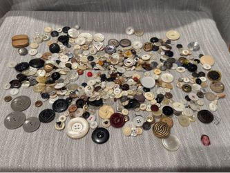 Large Lot of Vintage BUTTONS Glass Ab@lone Large Small Estate Sale Find!