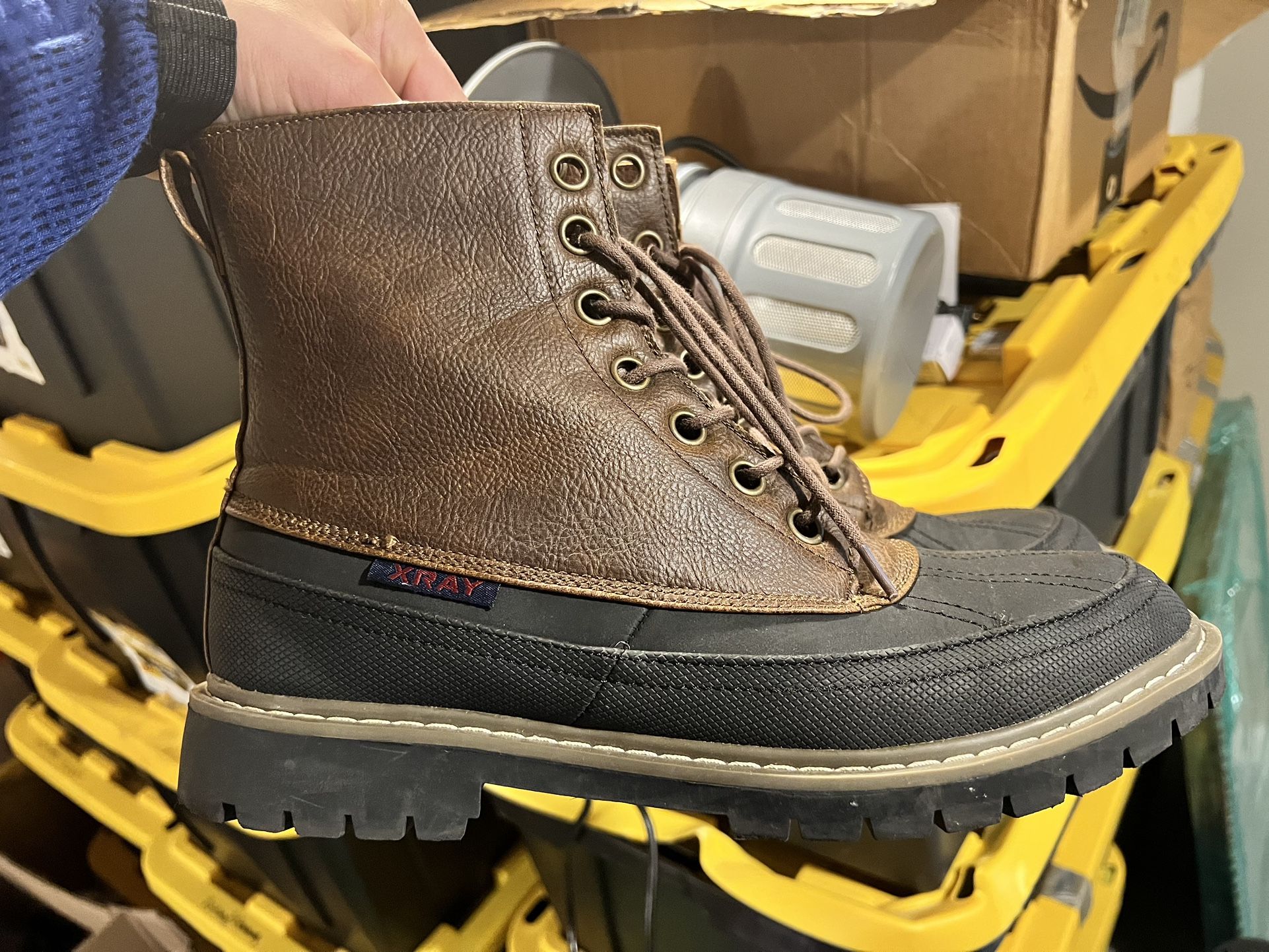 Size 12 Leather Boots . Worn 1 Time