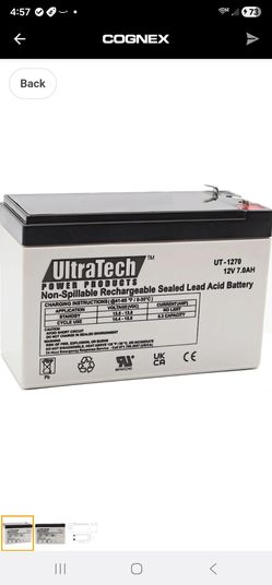 ULTRATECH 1272F1 12V 7.0ah Battery F1