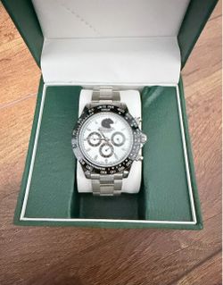 White Mens stainless steel watch