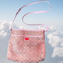 Vintage Coach Signature Canvas Outline File Bag Messenger Crossbody Tote F58285