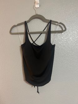 Women’s black Double Lined backless tie halter top size small