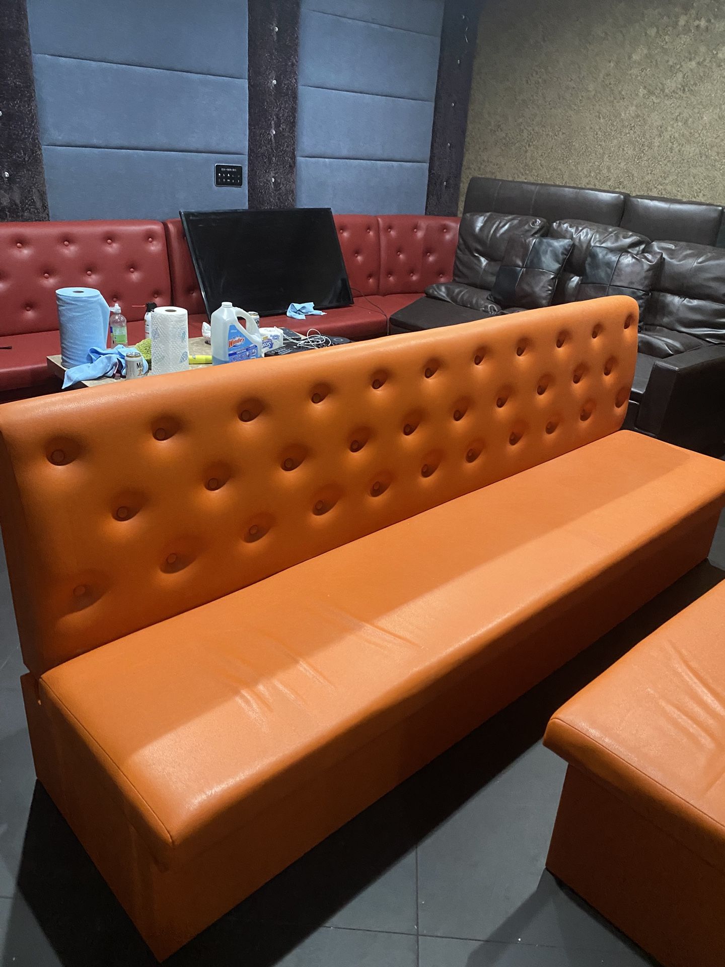 Orange Club Couch 