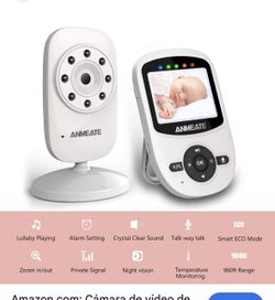 Video Baby Monitor with Camera and Infrared Night Vision, Two-Way Talkback, and Temperature Monitor - Long Range, Monitor Your Baby All Round The Cloc