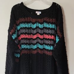 3x lularoe long sleeve womans sweater multicolor