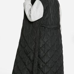 Plus Diamond Puffer Belted Maxi Gilet