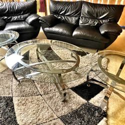 Used Couches, Rug, And Tables 