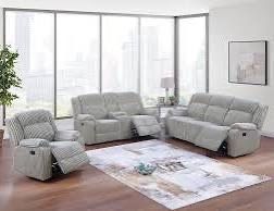 New Fur-like Corduroy Reclining Couch / Love Seat. Light Or Dark Grey. Free Delivery!