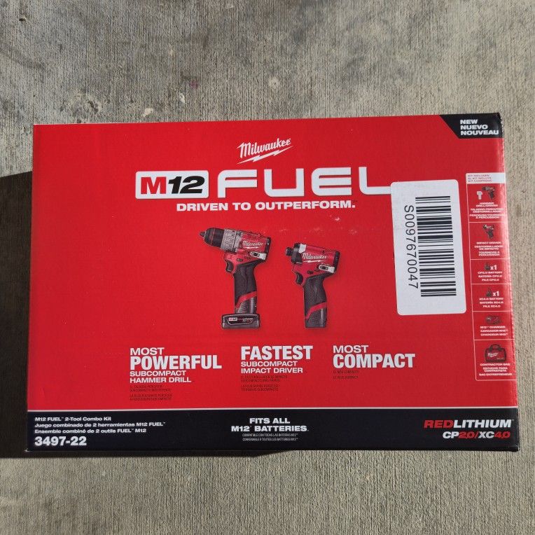 Milwaukee 12v Fuel Combo Kit Brand New
