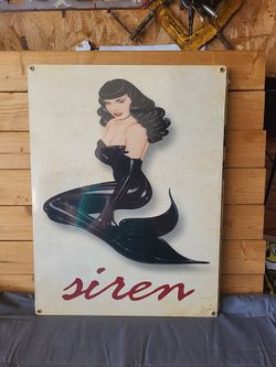 Betty Paige Siren Metal Sign 12"x16"