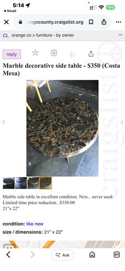 Beautiful Marble Decorative Side Table