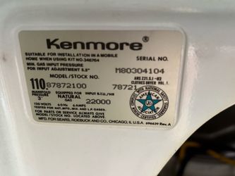Kenmore Natural Gas Clothes Dryer