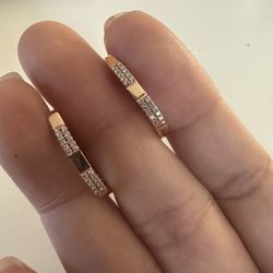 14kt Rose Gold Diamond Hoop Earrings