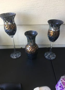 Vase and candle holders