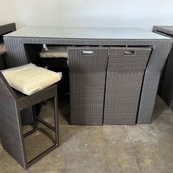 Patio Furniture Outdoor Furniture Bar set With 6 Bar Stools 