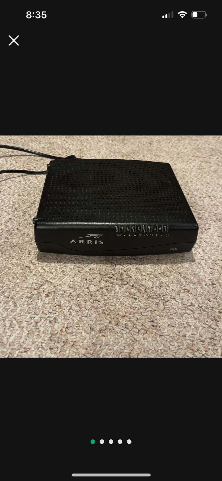 Modem / Router (Arris TG862) Compatible with Comcast /Xfinity)