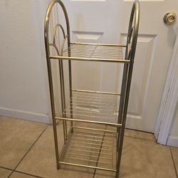 MCM  VINTAGE  Hollywood Regency Brass Tone 3 Tier Rack Stand 