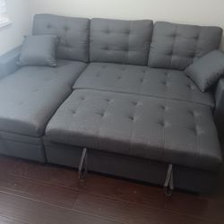 2pcs SECTIONAL Sofa W/storage Chaise & Pulloutbed