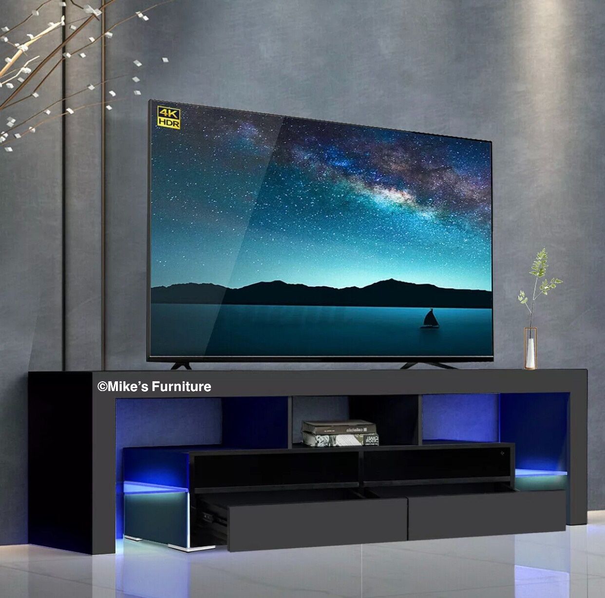 Brand new 63” TV stand entertainment center wall unit with L.E.D lights