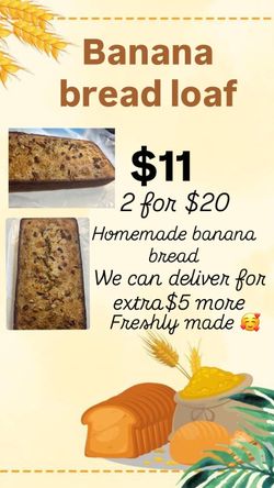 Homemade Banana Bread Loaf