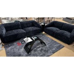 Contemporary Black / Brown / White Living Room Sofa And Loveseat Set  - Limited Time Offer 