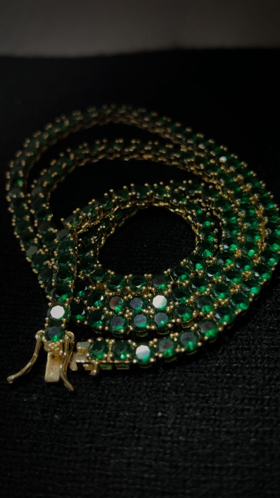 Green 5A Cubic Zirconia Necklace 24 Inch Tennis 