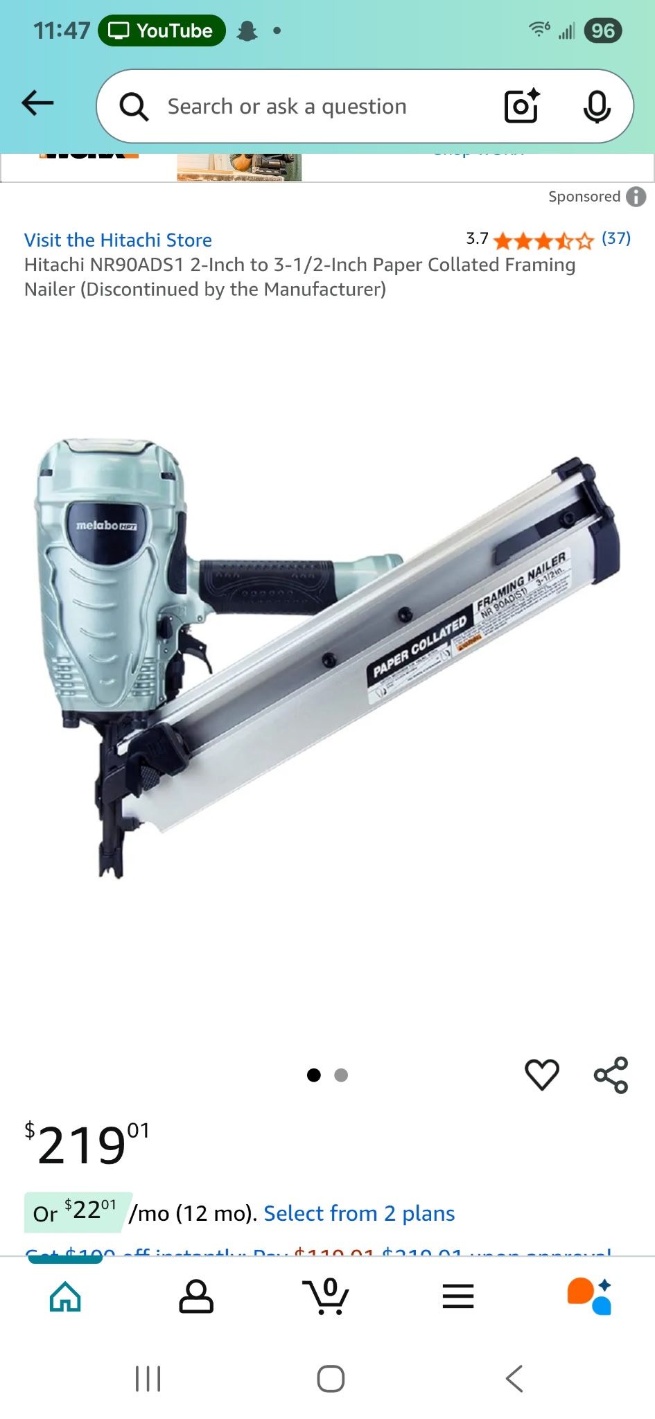 Hitachi Nailer Gun