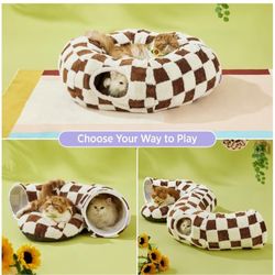 New💫 Cat Tunnel Bed for Indoor Cats - Cute Cat Donut Tunnel Toys for Small Large Cats