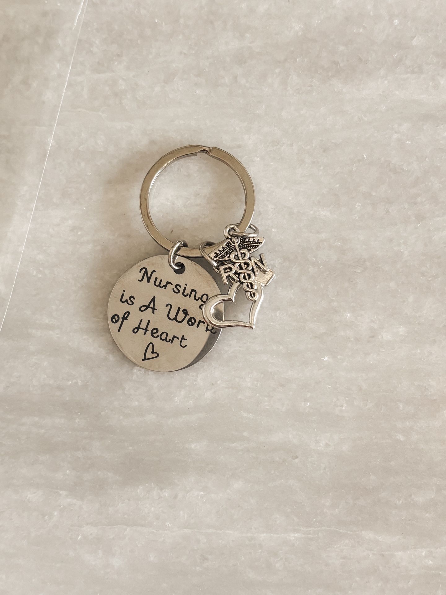 Nurse Metal Charm Keychain