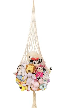 Novel Stuffed animal Net or Hammock Macrame Plush Toy Display