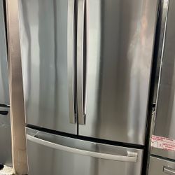 NEW OPEN BOX GE COUNTER DEPTH FRENCH STYLE REFRIGERATOR 