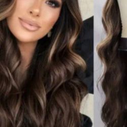 New Brown With Highlights With Cap Synthetic WIG All New On Sale 50% Off