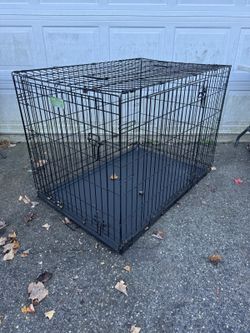 iCrate XL Black Wire Dog Crate with Tray double doors