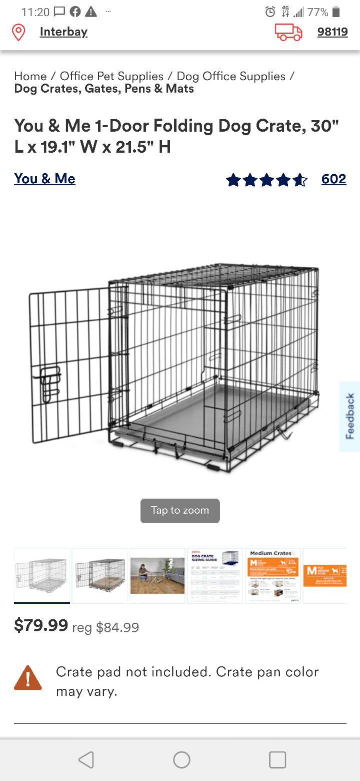 Medium Size Dog Kennel With Pad