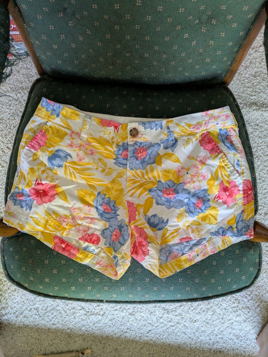 Old Navy Yellow Multicolored Floral Shorts