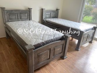 Twin bed and mattress