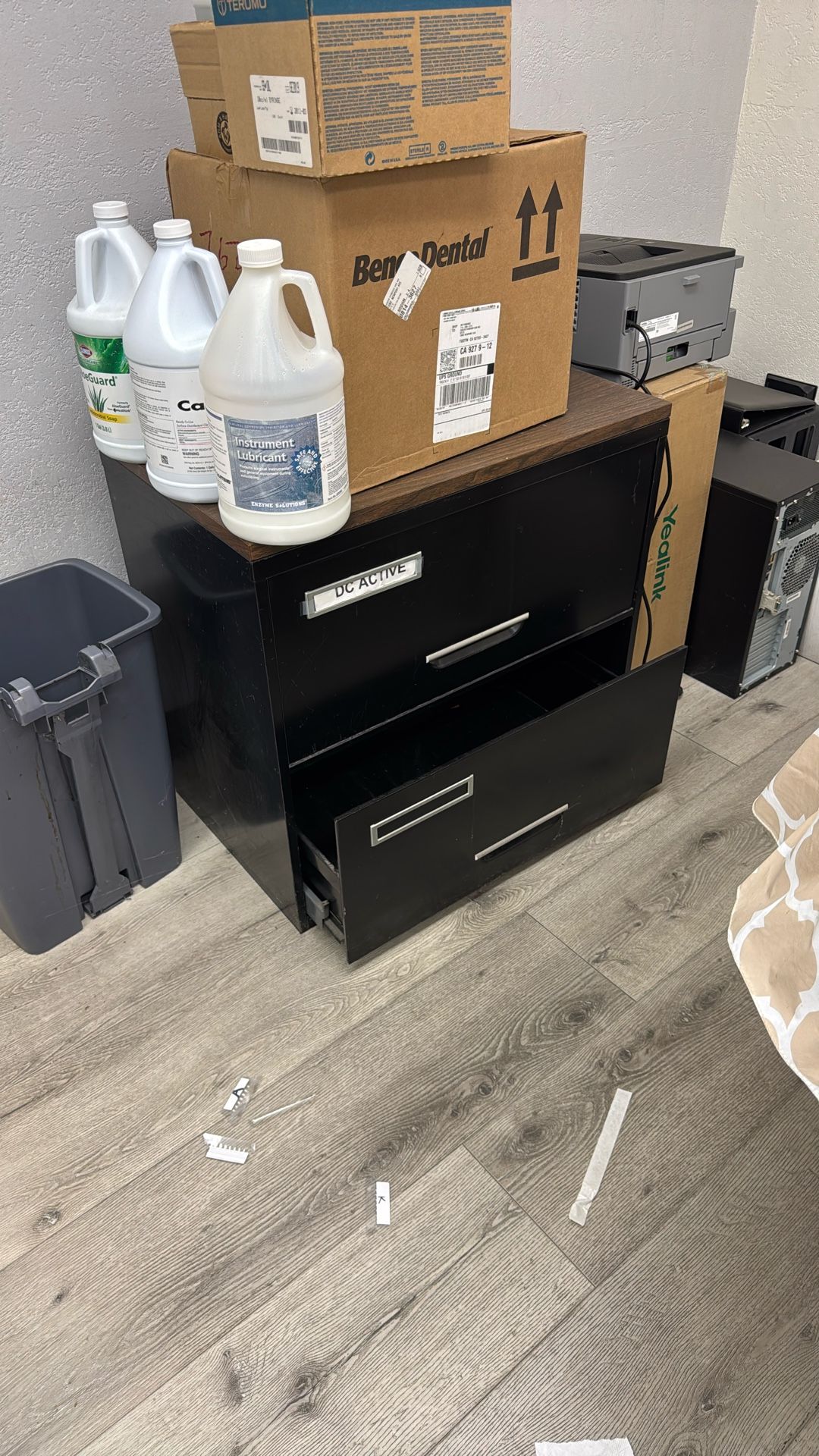 Metal And Wood File Cabinet