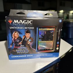 Magic The Gathering Doctor Who Commander Deck – Timey-Wimey (100-Card Deck, 2-Card Collector Booster Sample Pack + Accessories)