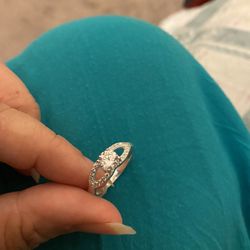 Real 925 Sterling Silver White Sapphire Wedding Ring size 8